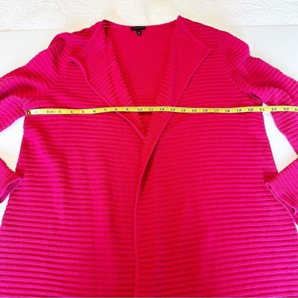Talbots Open Front Ribbed Long Sleeve Pink Cardigan - Large - Picture 6 of 8